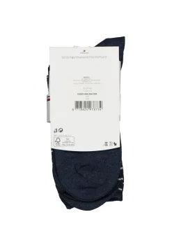 Tommy Hilfiger damessokken Small Stripe (2-pack), uni en gestreept katoen, jeans blauw met wit