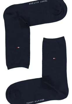 Tommy Hilfiger damessokken Small Stripe (2-pack), uni en gestreept katoen, off white met blauw