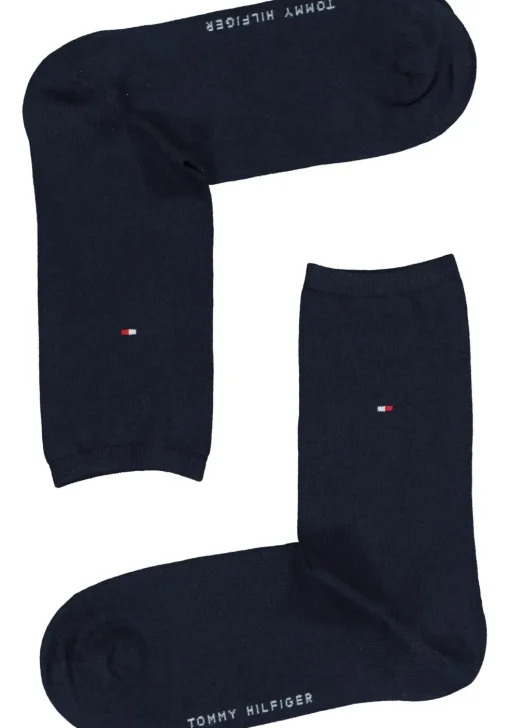 Tommy Hilfiger damessokken Small Stripe (2-pack), uni en gestreept katoen, off white met blauw