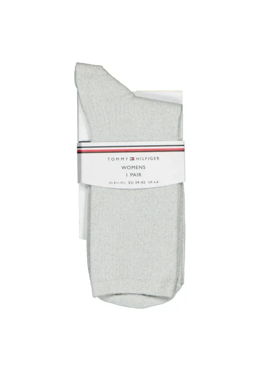 Tommy Hilfiger damessokken Glitter (1-pack), enkelhoog katoen met glitters, zilver