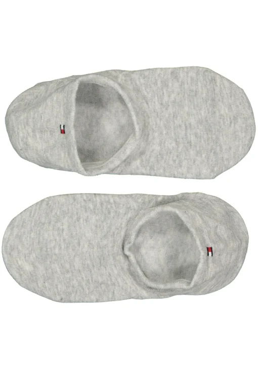 Tommy Hilfiger damessokken Footie (2-pack), onzichtbare sneakersokken katoen, grijs melange