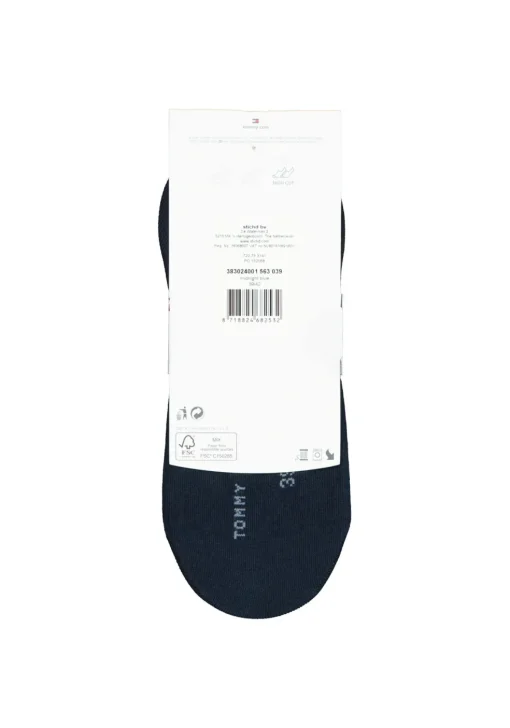 Tommy Hilfiger damessokken Footie (2-pack), onzichtbare sneakersokken katoen, donkerblauw