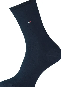 Tommy Hilfiger damessokken Small Stripe (2-pack), uni en gestreept katoen, off white met blauw