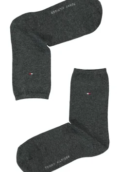 Tommy Hilfiger damessokken Casual (2-pack), uni katoen, antraciet melange