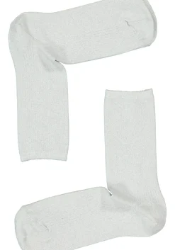 Tommy Hilfiger damessokken Glitter (1-pack), enkelhoog katoen met glitters, zilver