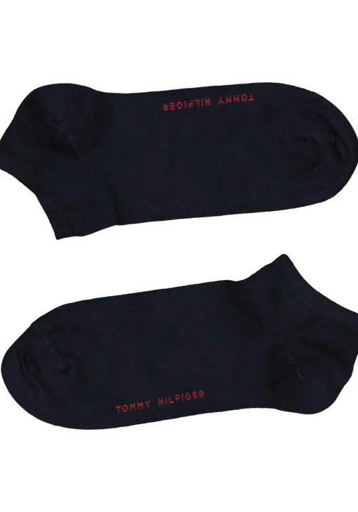 Tommy Hilfiger damessokken Sneaker (2-pack), korte enkelsok katoen, Tommy rood en blauw