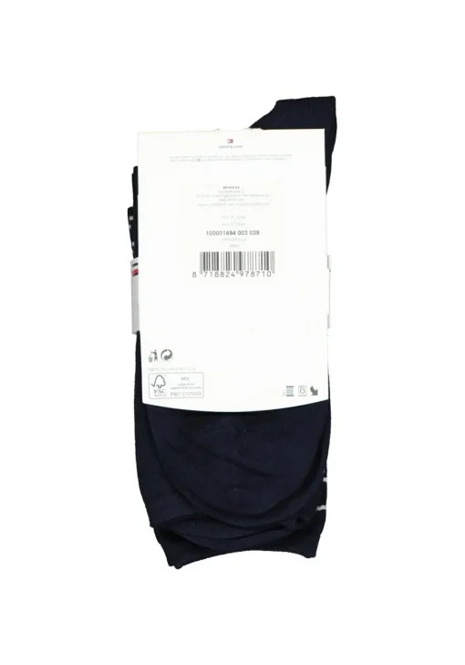 Tommy Hilfiger damessokken Small Stripe (2-pack), uni en gestreept katoen, donkerblauw met wit