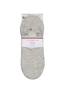 Tommy Hilfiger damessokken Footie (2-pack), onzichtbare sneakersokken katoen, grijs melange