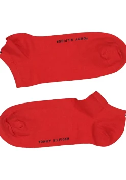 Tommy Hilfiger damessokken Sneaker (2-pack), korte enkelsok katoen, Tommy rood en blauw