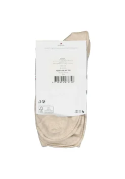 Tommy Hilfiger damessokken Small Stripe (2-pack), uni en gestreept katoen, licht beige met wit
