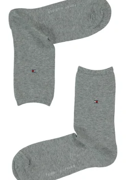 Tommy Hilfiger damessokken Dot (2-pack), uni en gestipt katoen, grijs met wit