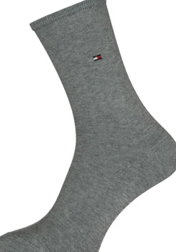 Tommy Hilfiger damessokken Dot (2-pack), uni en gestipt katoen, grijs met wit