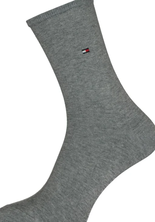 Tommy Hilfiger damessokken Dot (2-pack), uni en gestipt katoen, grijs met wit