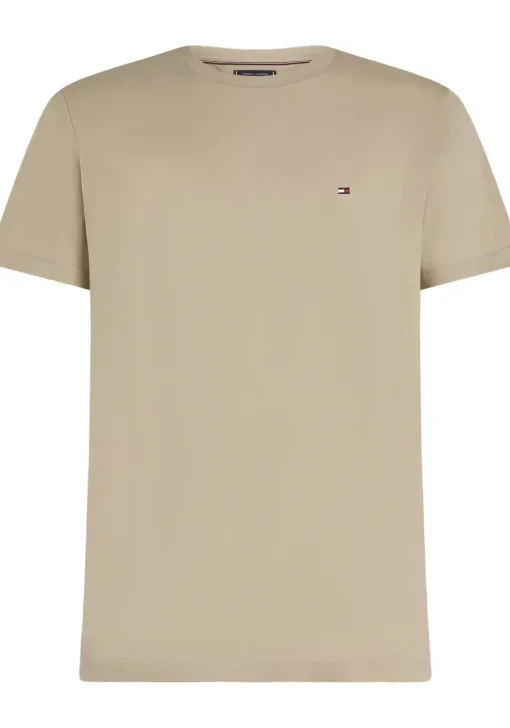 Tommy Hilfiger Essential Regular Fit Solid Tee, heren T-shirt korte mouw O-hals, beige