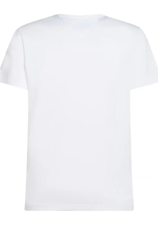 Tommy Hilfiger Flag Box Tee, heren T-shirt korte mouw O-hals, wit
