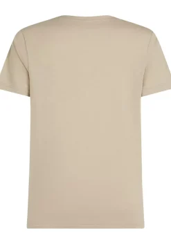 Tommy Hilfiger Flag Box Tee, heren T-shirt korte mouw O-hals, beige