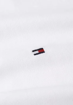 Tommy Hilfiger Flag Cuff Slim Polo, heren poloshirt, wit