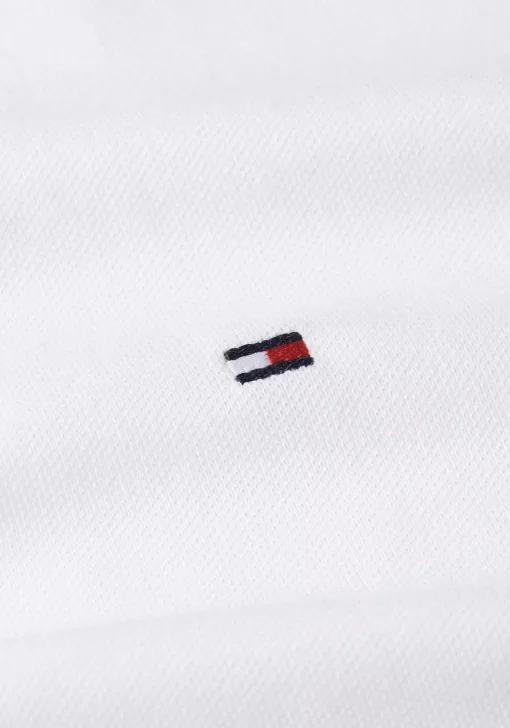 Tommy Hilfiger Flag Cuff Slim Polo, heren poloshirt, wit