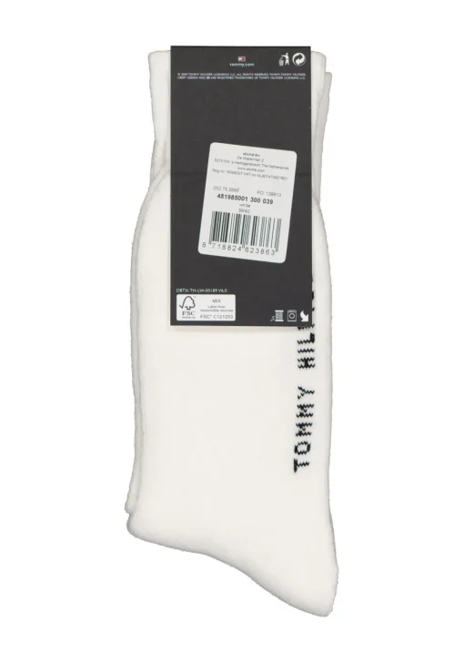 Tommy Hilfiger Flag Socks (1-pack), unisex sportsokken katoen, wit