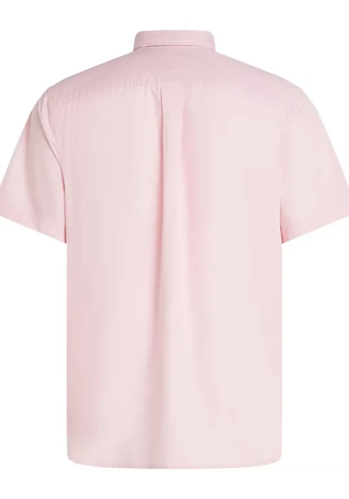 Tommy Hilfiger Flex Poplin Regular Fit Shirt, korte mouw, popeline, roze