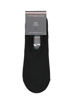 Tommy Hilfiger Footie Socks (2-pack), heren sneaker sokken katoen, onzichtbaar, zwart