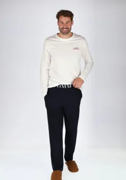 Tommy Hilfiger heren pyjama, wit met blauw