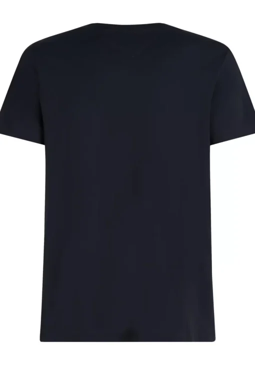 Tommy Hilfiger Hilfiger Stack Tee, heren T-shirt korte mouw O-hals, donkerblauw