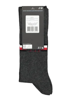 Tommy Hilfiger Iconic Logo Stripe Socks (2-pack), herensokken katoen, grijs