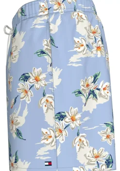 Tommy Hilfiger Medium Drawstring swimshort, heren zwembroek, lichtblauw met bloemen print