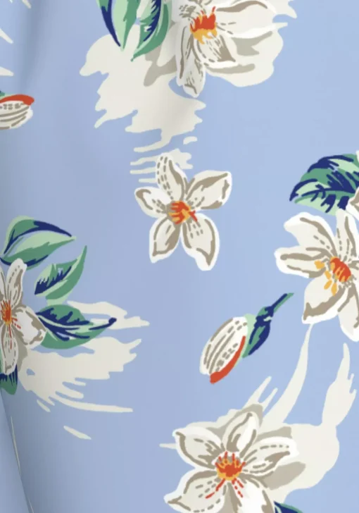 Tommy Hilfiger Medium Drawstring swimshort, heren zwembroek, lichtblauw met bloemen print