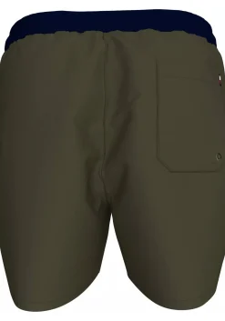 Tommy Hilfiger Medium Drawstring swimshort, heren zwembroek, army groen met blauwe band