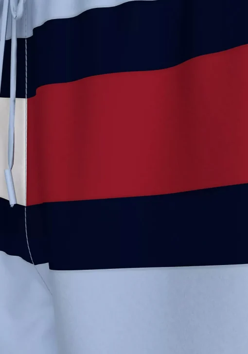 Tommy Hilfiger Medium Drawstring swimshort, heren zwembroek, lichtblauw met Tommy vlag