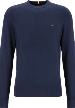 Tommy Hilfiger O-hals trui katoen met kasjmier, Pima Organic Cotton Cashmere, donkerblauw (Desert Sky)