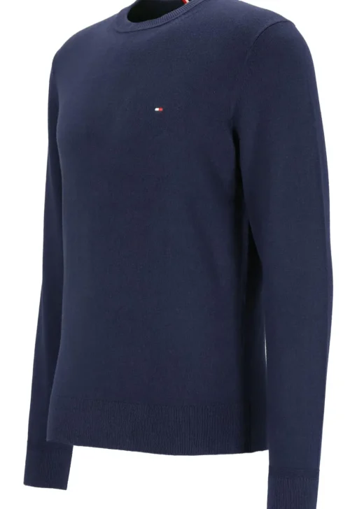 Tommy Hilfiger O-hals trui katoen met kasjmier, Pima Organic Cotton Cashmere, donkerblauw (Desert Sky)