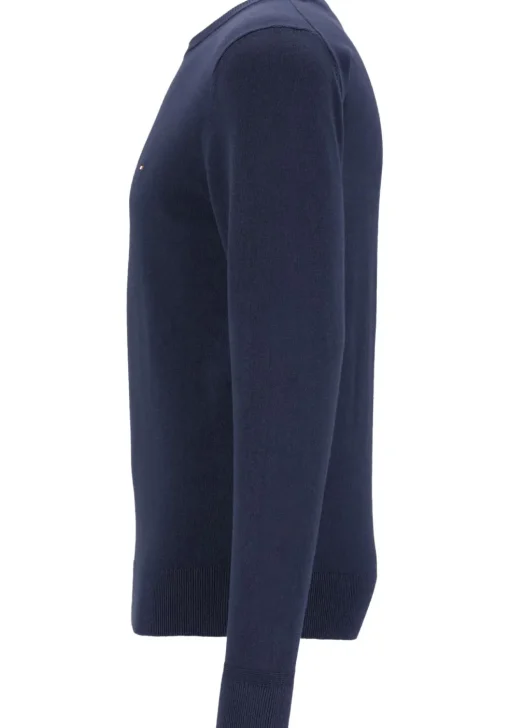 Tommy Hilfiger O-hals trui katoen met kasjmier, Pima Organic Cotton Cashmere, donkerblauw (Desert Sky)