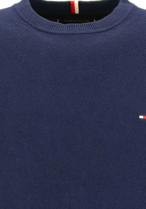 Tommy Hilfiger O-hals trui katoen met kasjmier, Pima Organic Cotton Cashmere, donkerblauw (Desert Sky)