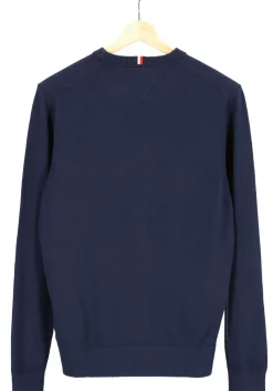 Tommy Hilfiger O-hals trui katoen met kasjmier, Pima Organic Cotton Cashmere, donkerblauw (Desert Sky)