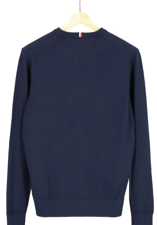 Tommy Hilfiger O-hals trui katoen met kasjmier, Pima Organic Cotton Cashmere, donkerblauw (Desert Sky)