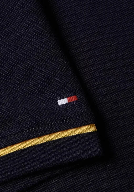 Tommy Hilfiger Open Collar Tipped Regular Polo, heren poloshirt, donkerblauw