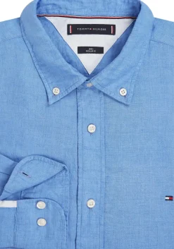 Tommy Hilfiger Pigment Dyed Regular Fit Shirt, popeline, middenblauw