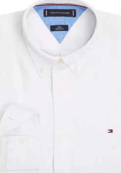 Tommy Hilfiger Pigment Dyed Regular Fit Shirt, popeline, wit