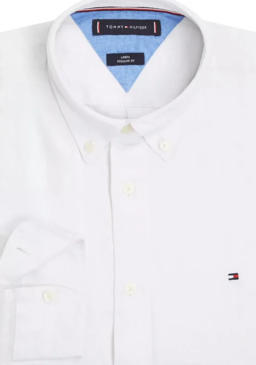 Tommy Hilfiger Pigment Dyed Regular Fit Shirt, popeline, wit
