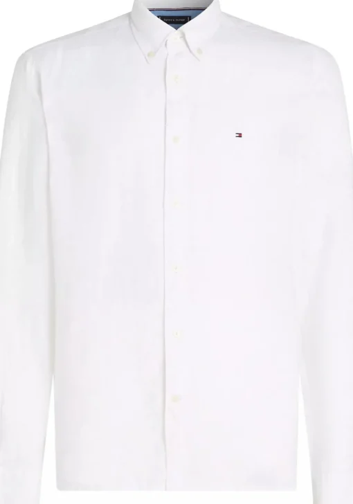 Tommy Hilfiger Pigment Dyed Regular Fit Shirt, popeline, wit