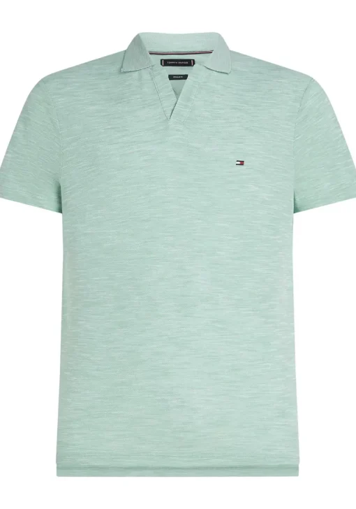 Tommy Hilfiger Slub Oxford Regular Polo, heren poloshirt, groen
