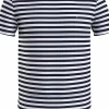 Tommy Hilfiger Stretch Slim Fit Tee, heren T-shirt korte mouw O-hals, lichtblauw-wit gestreept