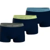 Tommy Hilfiger trunk (3-pack), heren boxers normale lengte, blauw met gekleurde tailleband