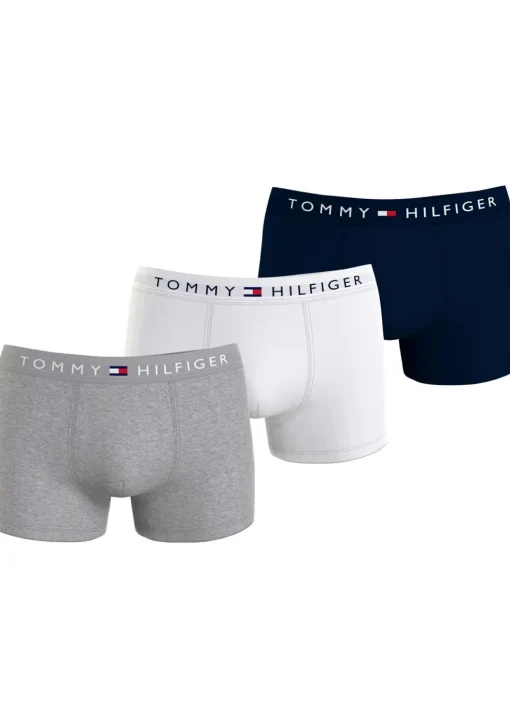 Tommy Hilfiger trunk (3-pack), heren boxers normale lengte, blauw, grijs, wit