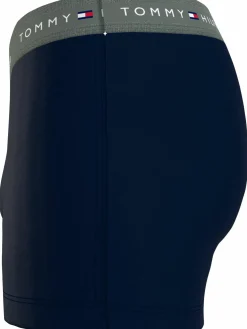 Tommy Hilfiger trunk (3-pack), heren boxers normale lengte, blauw met gekleurde tailleband