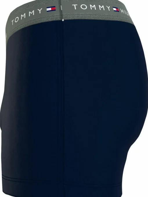 Tommy Hilfiger trunk (3-pack), heren boxers normale lengte, blauw met gekleurde tailleband