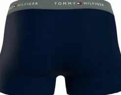 Tommy Hilfiger trunk (3-pack), heren boxers normale lengte, blauw met gekleurde tailleband